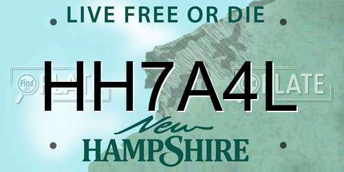 HH7A4L New Hampshire License Plate