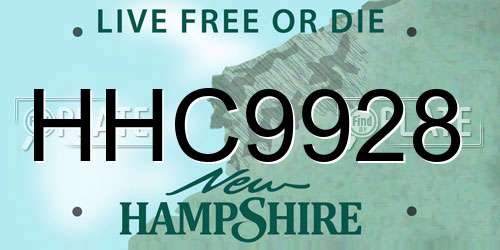 HHC9928 New Hampshire License Plate