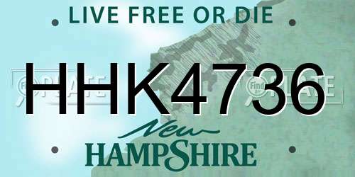HHK4736 New Hampshire License Plate