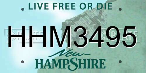 HHM3495 New Hampshire License Plate