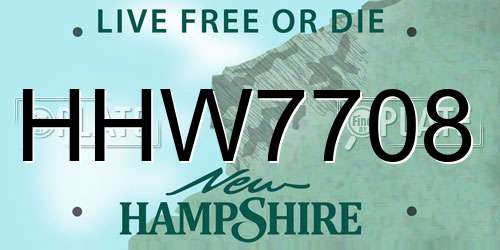 HHW7708 New Hampshire License Plate
