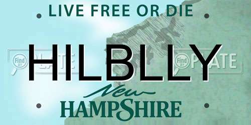 HILBLLY New Hampshire License Plate