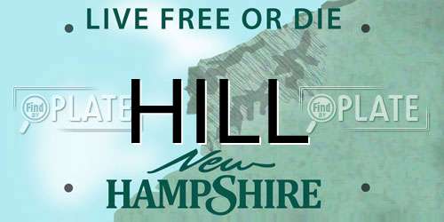 HILL New Hampshire License Plate