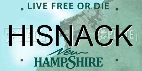 HISNACK New Hampshire License Plate