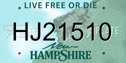 HJ21510 New Hampshire License Plate
