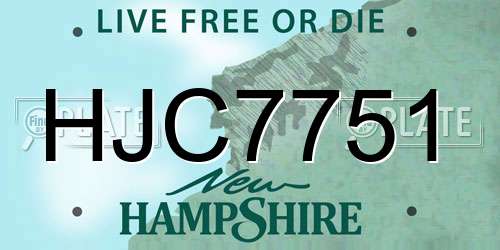 HJC7751 New Hampshire License Plate
