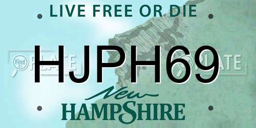 HJPH69 New Hampshire License Plate