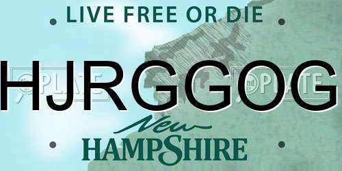 HJRGGOG New Hampshire License Plate