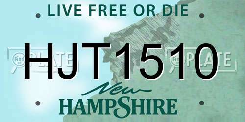 HJT1510 New Hampshire License Plate