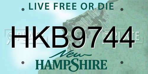 HKB9744 New Hampshire License Plate