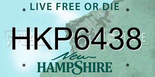 HKP6438 New Hampshire License Plate