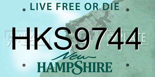 HKS9744 New Hampshire License Plate