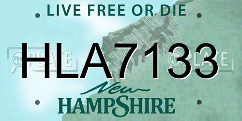 HLA7133 New Hampshire License Plate