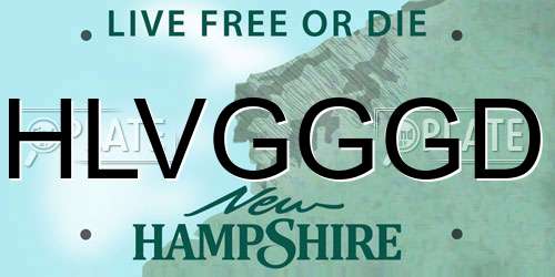 HLVGGGD New Hampshire License Plate
