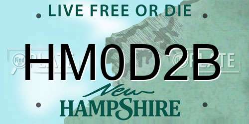 HM0D2B New Hampshire License Plate
