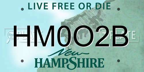 HM0O2B New Hampshire License Plate