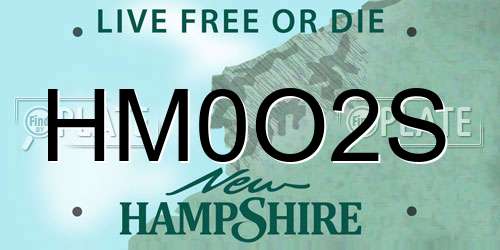 HM0O2S New Hampshire License Plate