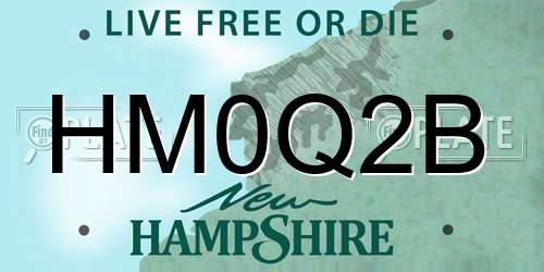 HM0Q2B New Hampshire License Plate
