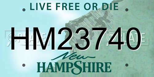 HM23740 New Hampshire License Plate