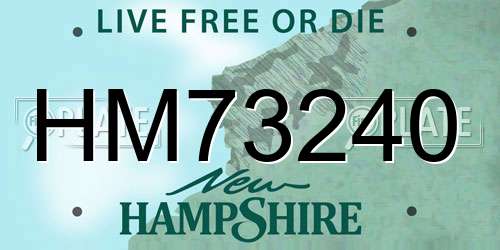 HM73240 New Hampshire License Plate