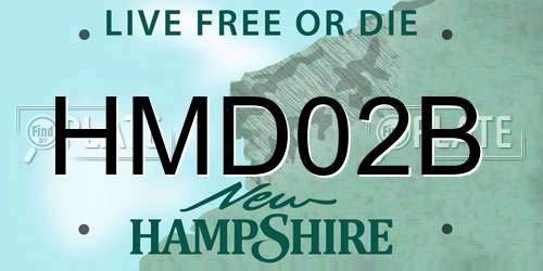 HMD02B New Hampshire License Plate