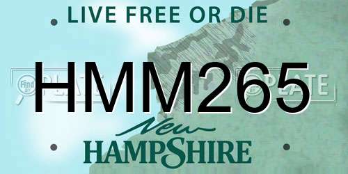 HMM265 New Hampshire License Plate