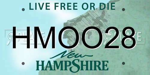 HMOO28 New Hampshire License Plate