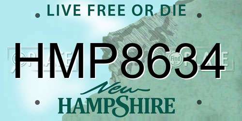 HMP8634 New Hampshire License Plate