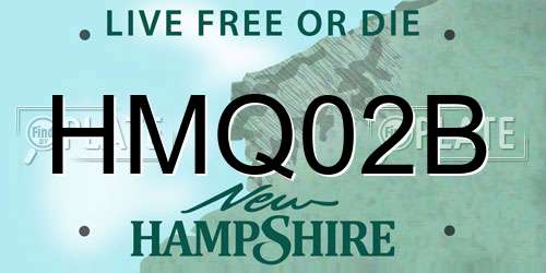 HMQ02B New Hampshire License Plate