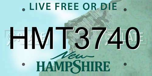 HMT3740 New Hampshire License Plate
