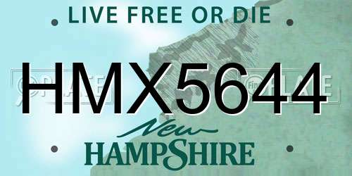HMX5644 New Hampshire License Plate
