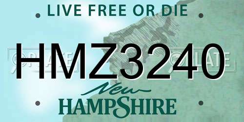 HMZ3240 New Hampshire License Plate