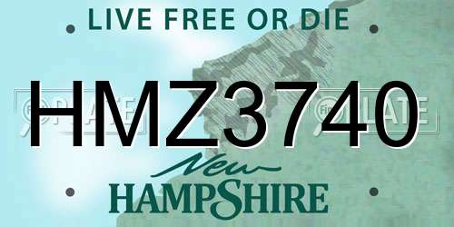 HMZ3740 New Hampshire License Plate