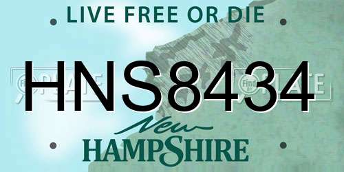 HNS8434 New Hampshire License Plate