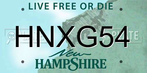HNXG54 New Hampshire License Plate