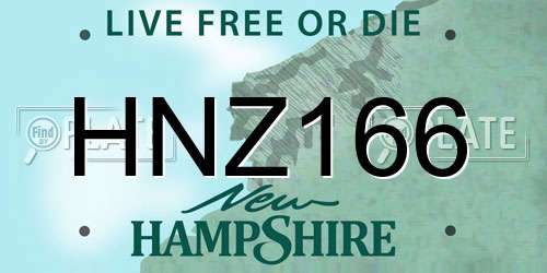 HNZ166 New Hampshire License Plate