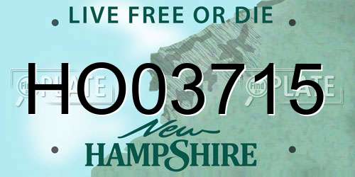 HO03715 New Hampshire License Plate