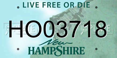 HO03718 New Hampshire License Plate