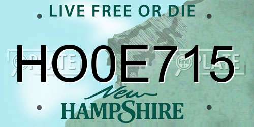 HO0E715 New Hampshire License Plate