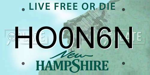 HO0N6N New Hampshire License Plate