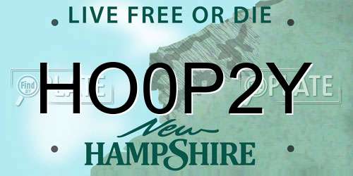 HO0P2Y New Hampshire License Plate
