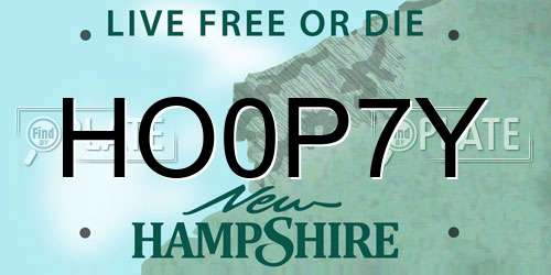 HO0P7Y New Hampshire License Plate
