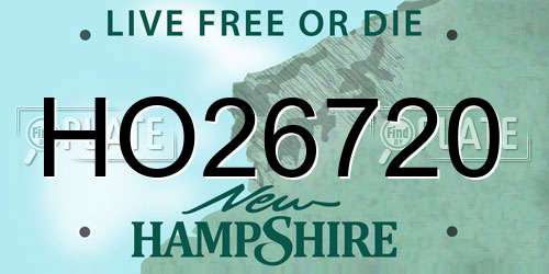 HO26720 New Hampshire License Plate