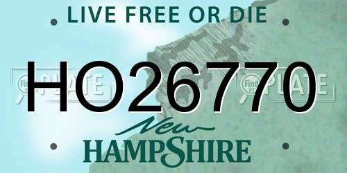 HO26770 New Hampshire License Plate