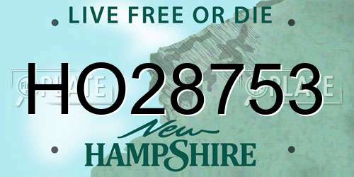 HO28753 New Hampshire License Plate