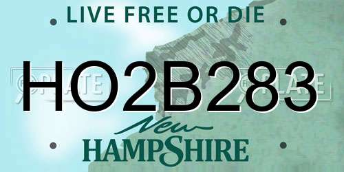 HO2B283 New Hampshire License Plate