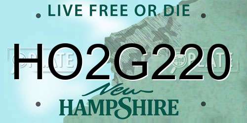 HO2G220 New Hampshire License Plate