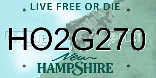 HO2G270 New Hampshire License Plate