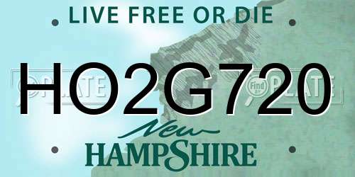 HO2G720 New Hampshire License Plate