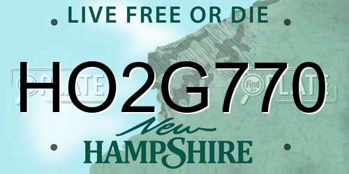 HO2G770 New Hampshire License Plate